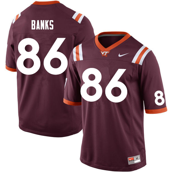 Men #86 Keondre Banks Virginia Tech Hokies College Football Jerseys Sale-Maroon